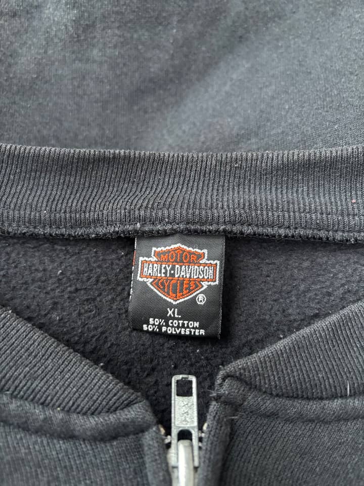 Harley Davidson Vintage Harley Davidson Zip Up Crewneck 90s Made In USA - view 4 - Fabricsonder