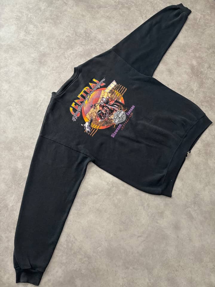 Harley Davidson Vintage Harley Davidson Zip Up Crewneck 90s Made In USA - view 3 - Fabricsonder
