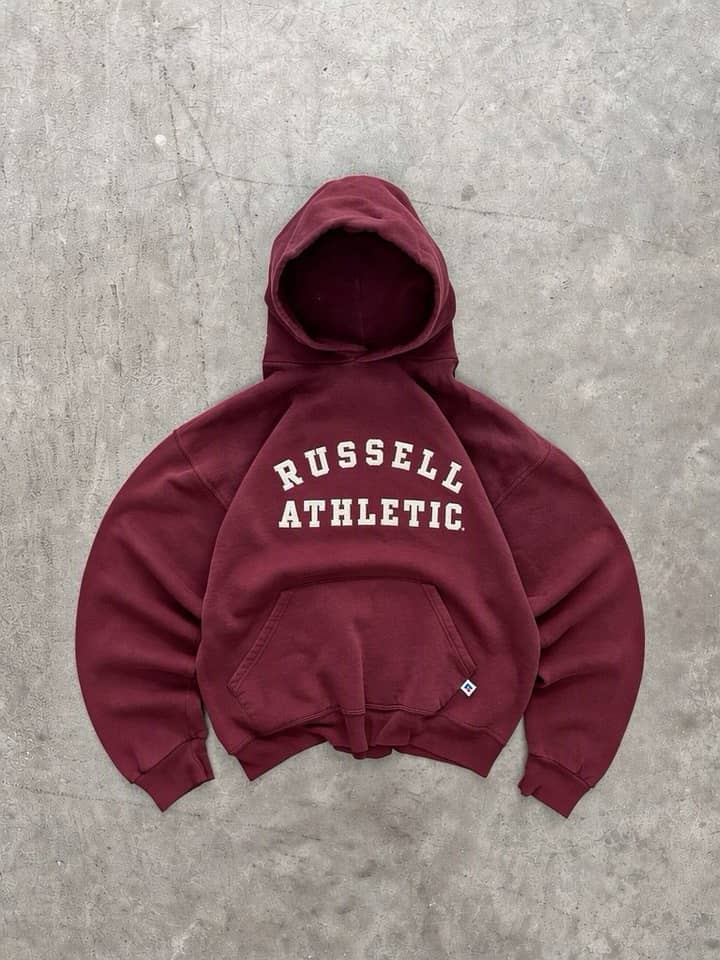 Russell Athletic Vintage Hoodie Boxy Fit - Excellent - M - Fabricsonder