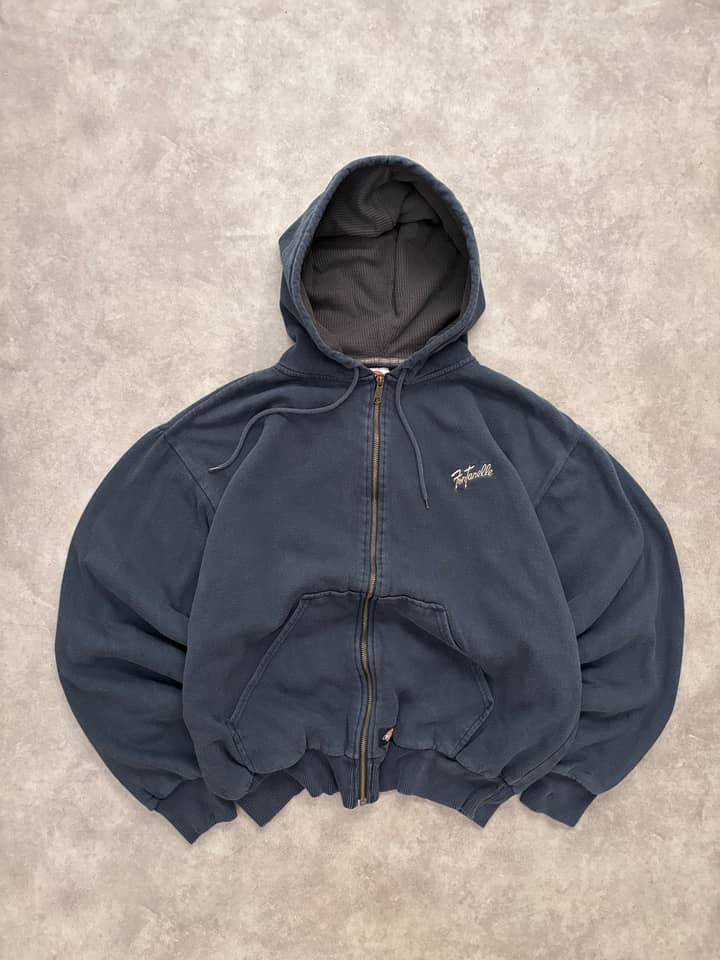 Dickies Vintage Zip Up Work Thermal Hoodie - Excellent - XL - Fabricsonder