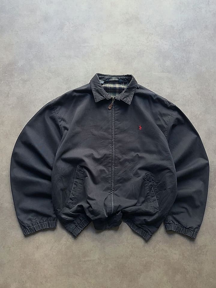 Ralph Lauren Vintage Harrington Jacket Black - XL - Fabricsonder