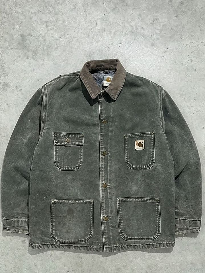 Carhartt Chore Jacket 90s Made In USA Mos Green - L - Fabricsonder