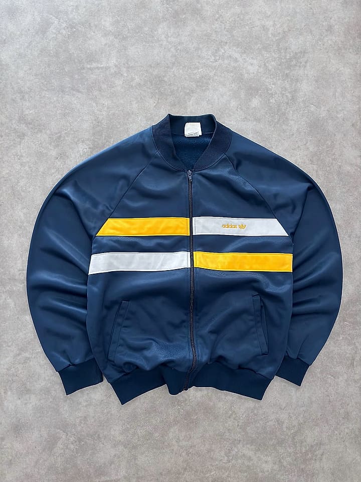 Adidas 80s Zip Up Crewneck Made In USA - M - Fabricsonder